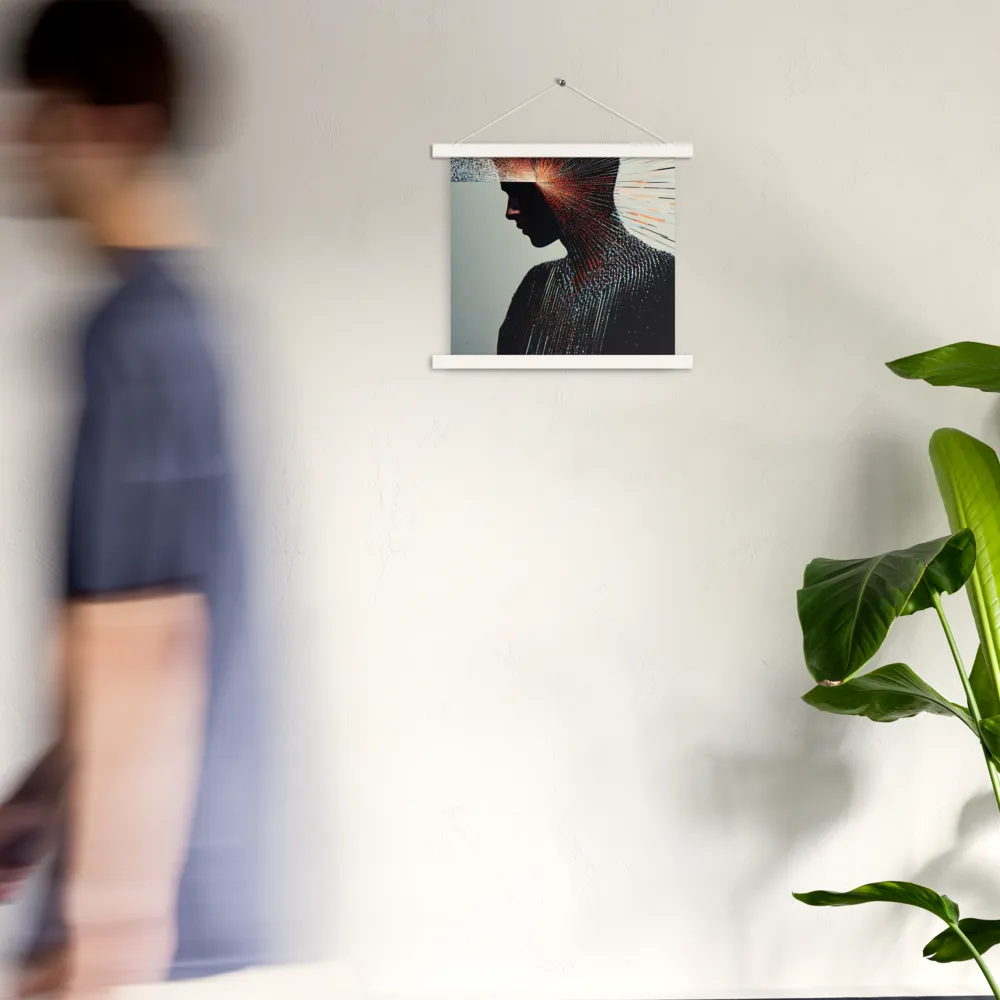 Radiant Reflection: An Abstract Journey of Thought | Poster With White Wood Hanger | 14″×14″