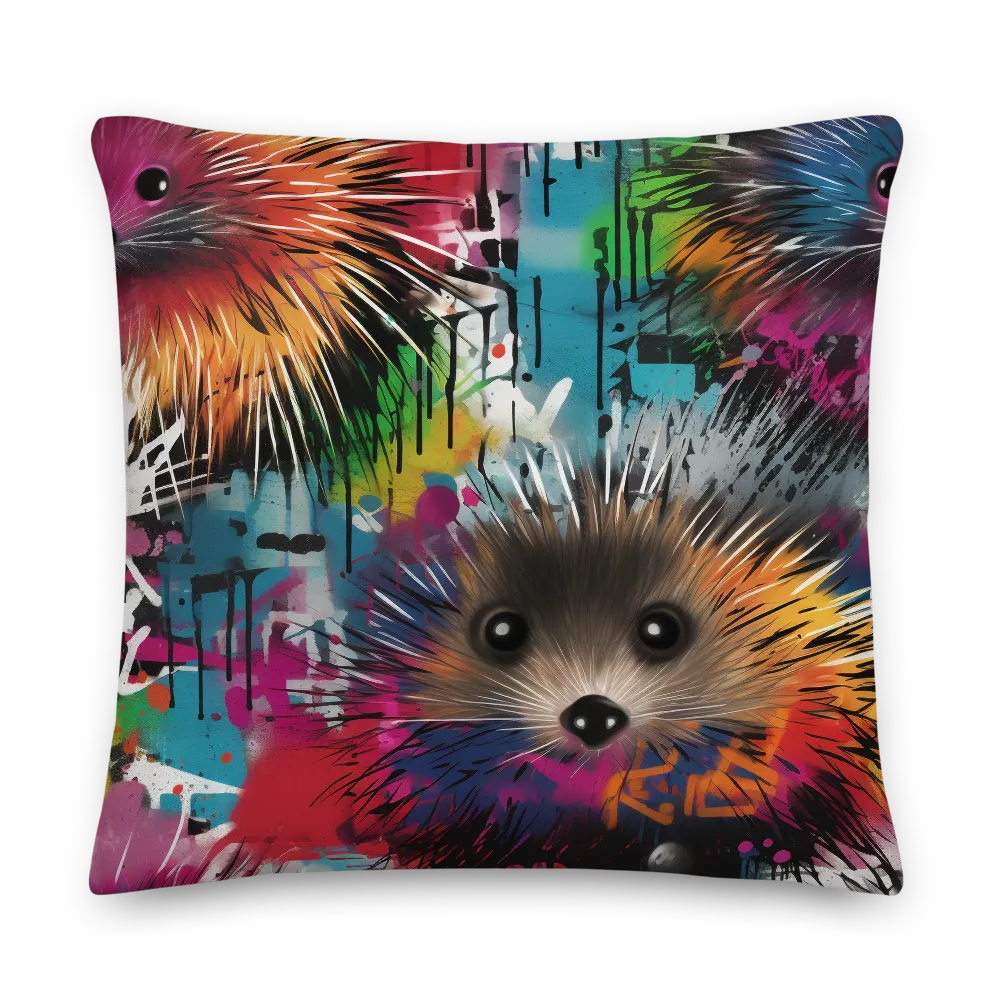 Whimsical Hedgehogs in a Kaleidoscopic Wonderland | Pillow & Pillow Case | Multiple Sizes