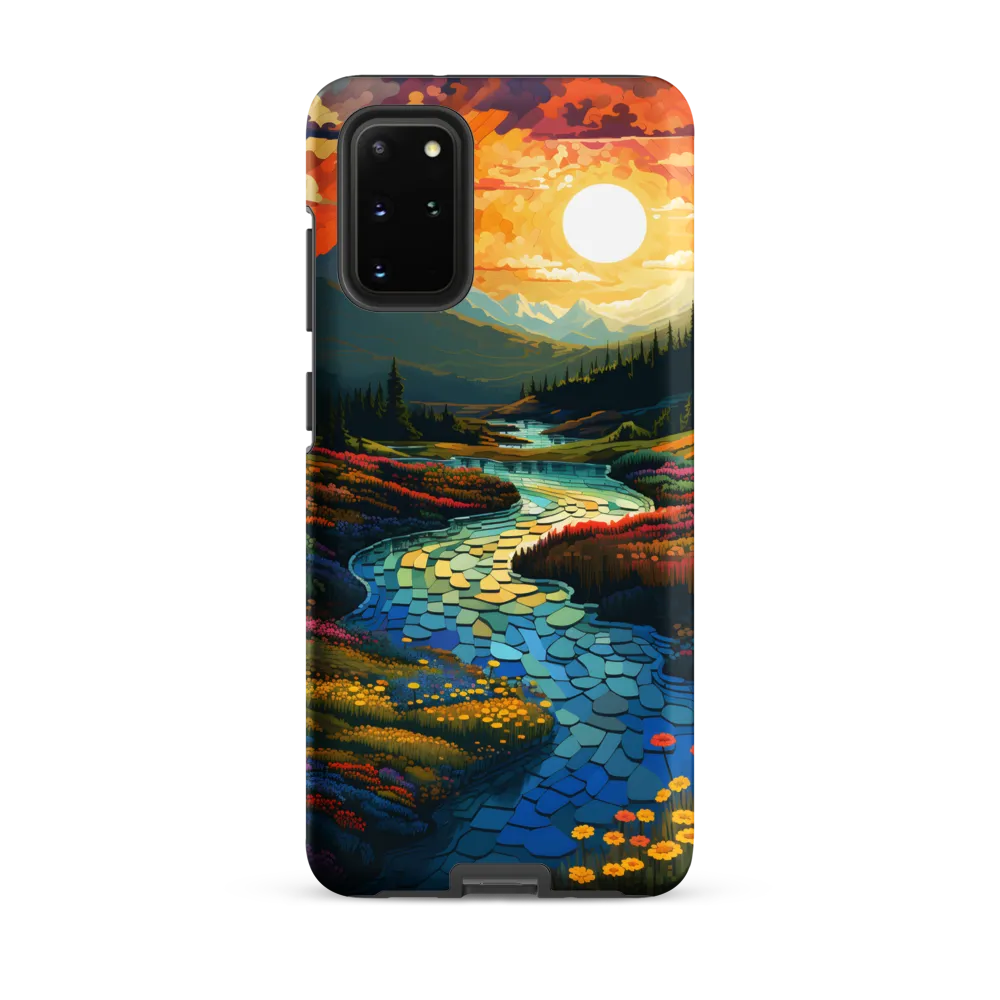 Serenity in Sunset: A Winding River's Embrace