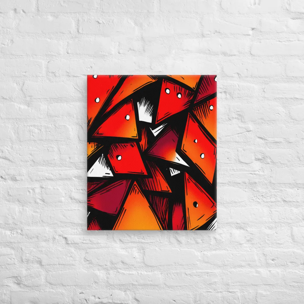 Dynamic Geometry of Red and Orange | Canvas | 20″×24″