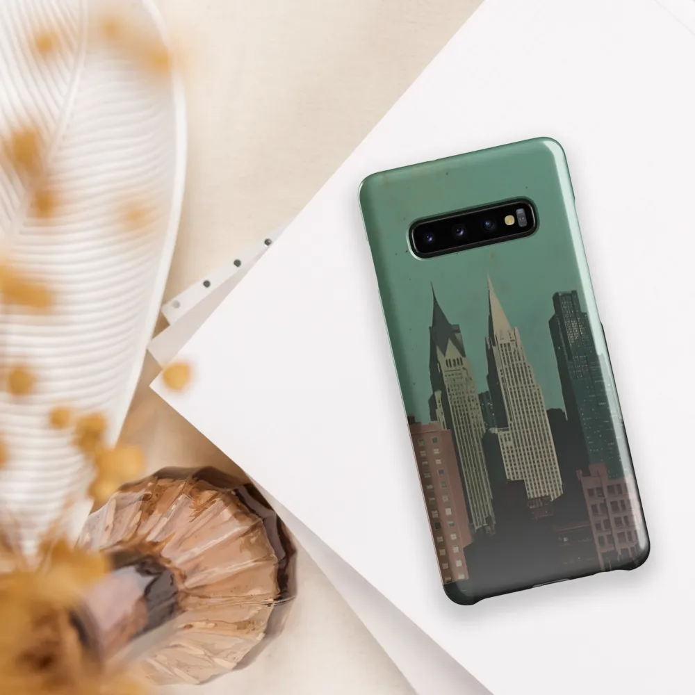 Urban Nostalgia: A Retro Cityscape | Phone Case |  S10 Plus | Snap Case | Glossy