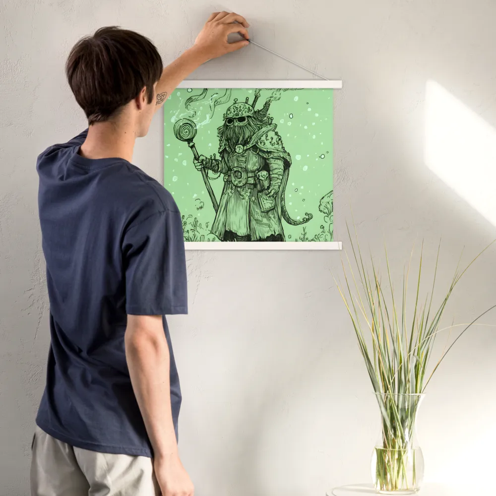 The Enigmatic Wizard | Poster With White Wood Hanger | 18″×18″