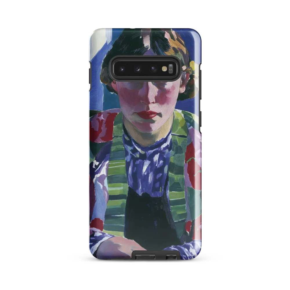 Vibrant Gaze: A Modernist Portrait | Phone Case |  S10 Plus | Tough Case | Glossy