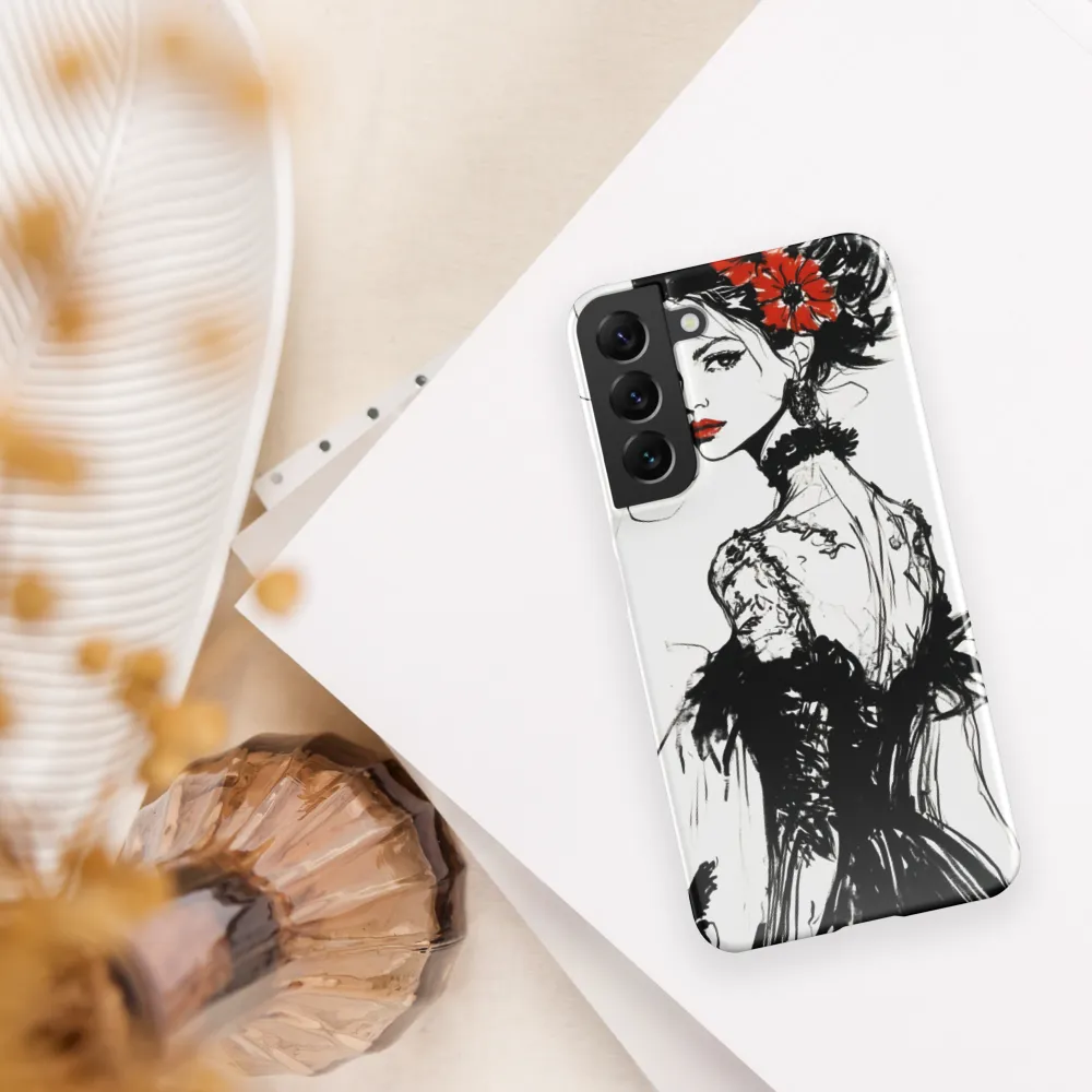 Elegance in Black and Red | Phone Case |  S22 Plus | Snap Case | Glossy