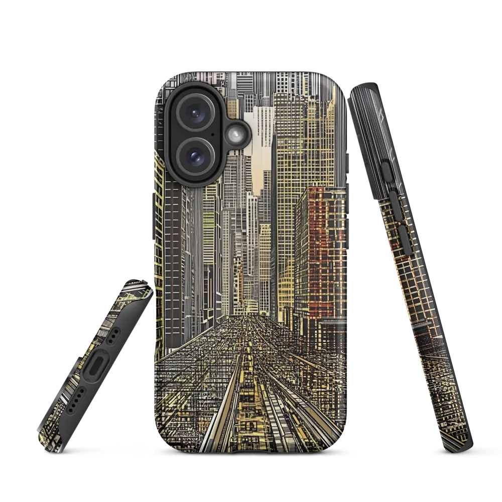 Urban Symphony: The Golden Grid | Phone Case