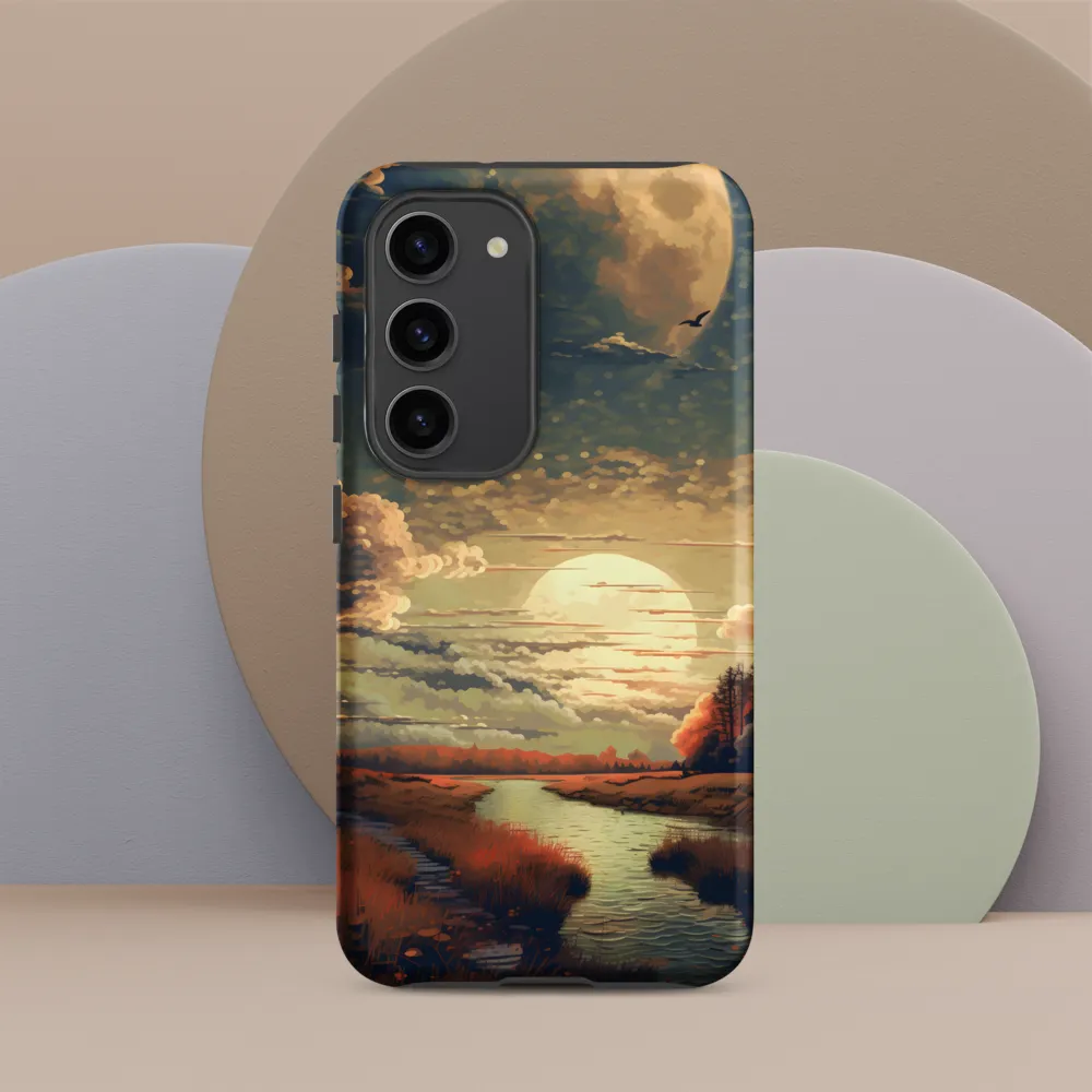 Whispers of Dusk: A Tranquil River Landscape