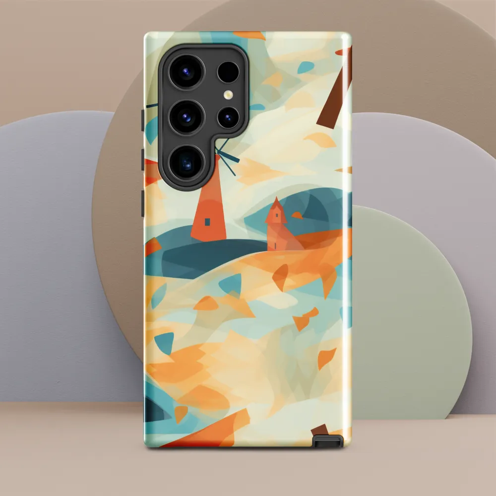 Whimsical Windmills in a Tranquil Landscape
