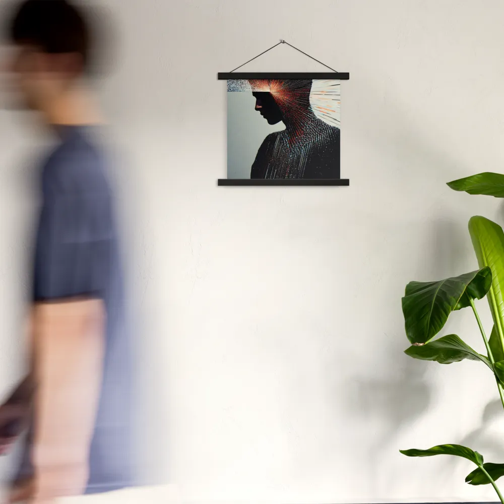 Radiant Reflection: An Abstract Journey of Thought | Poster With Black Wood Hanger | 14″×14″