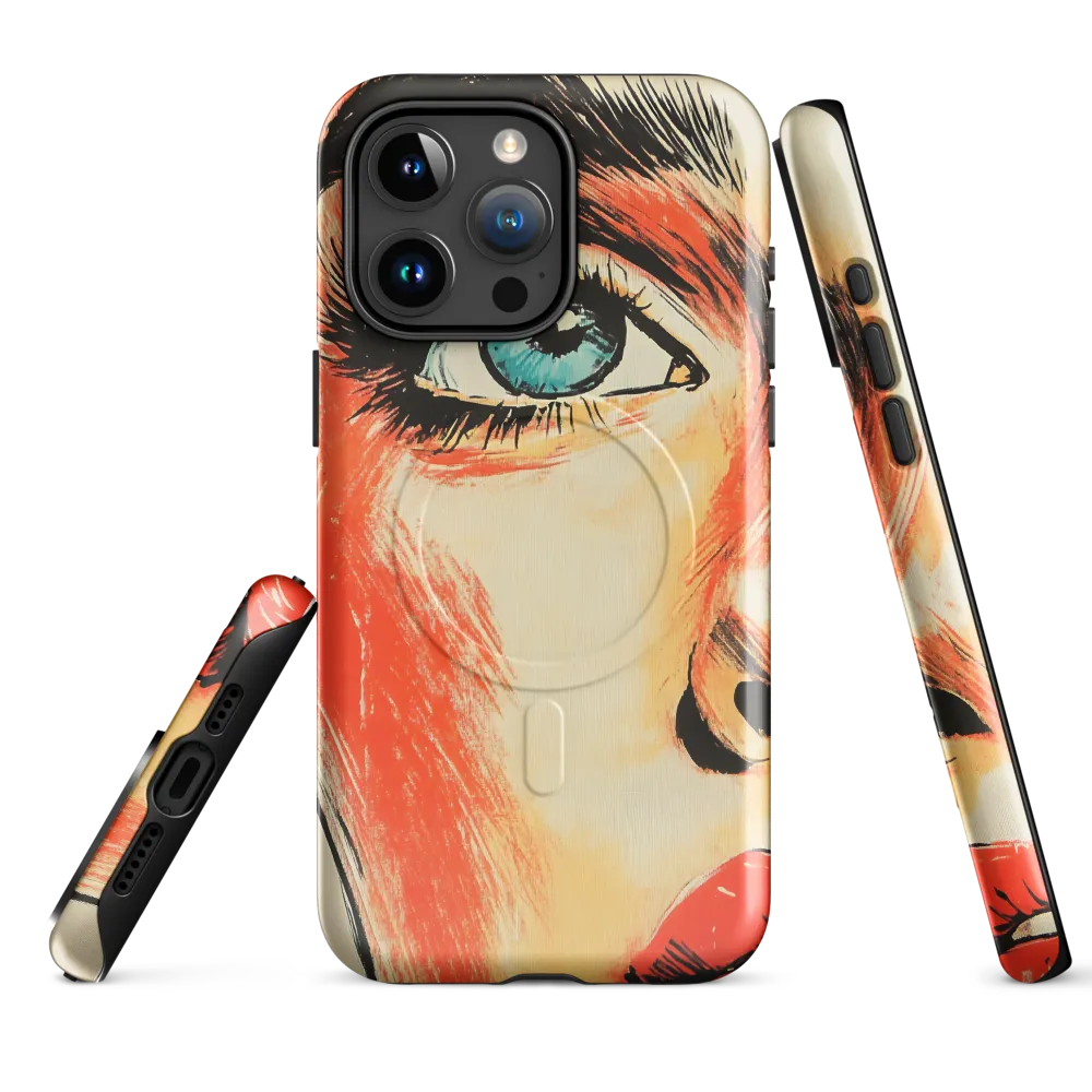 Intense Gaze: A Pop Art Portrait | Phone Case |  15 Pro Max | MagSafe® Tough Case | Glossy