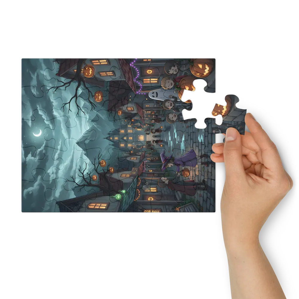 Moonlit Trick-or-Treat 
 Jigsaw Puzzle in Tin Box
