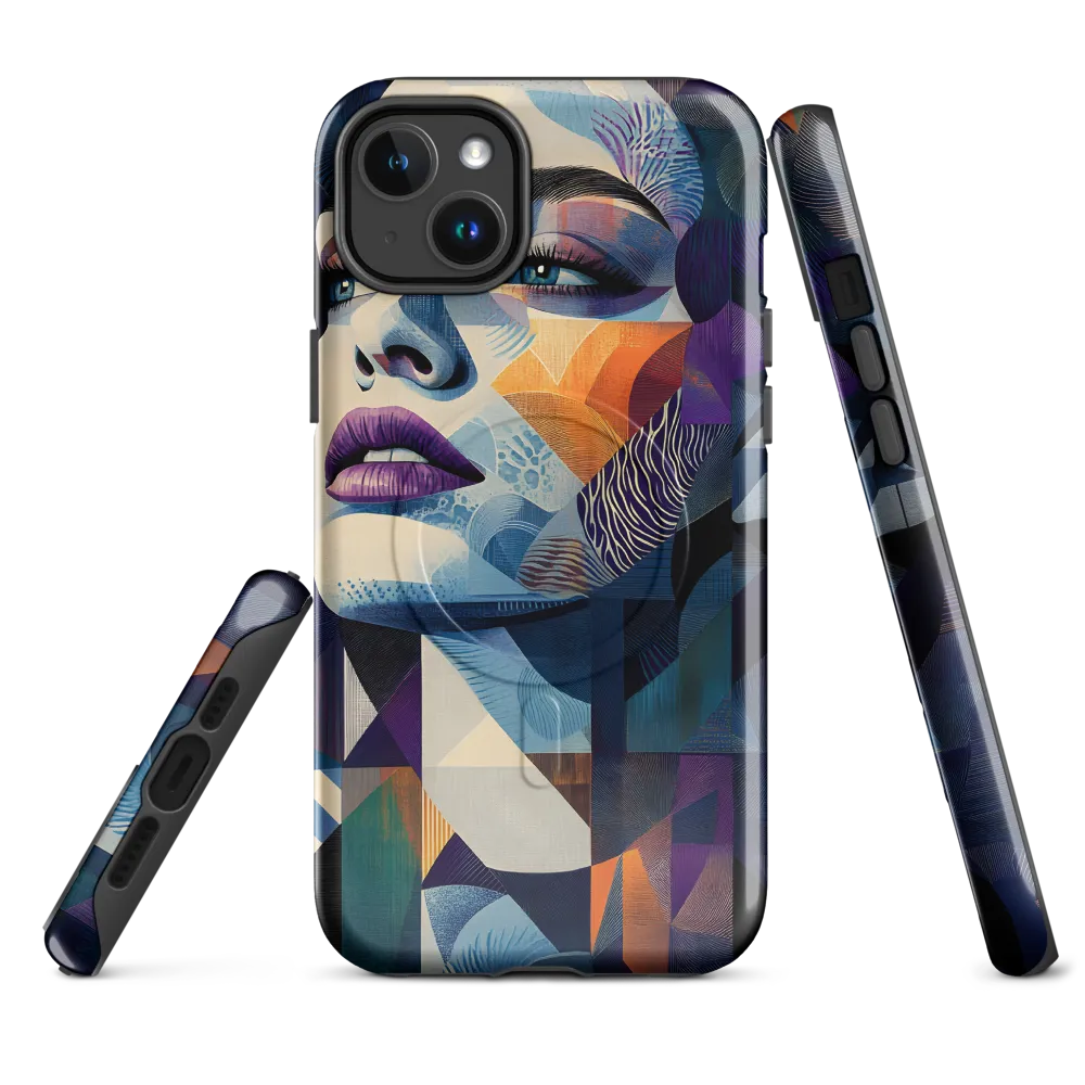 Fragmented Mystery: A Modern Portrait | Phone Case |  14 Plus | MagSafe® Tough Case | Glossy