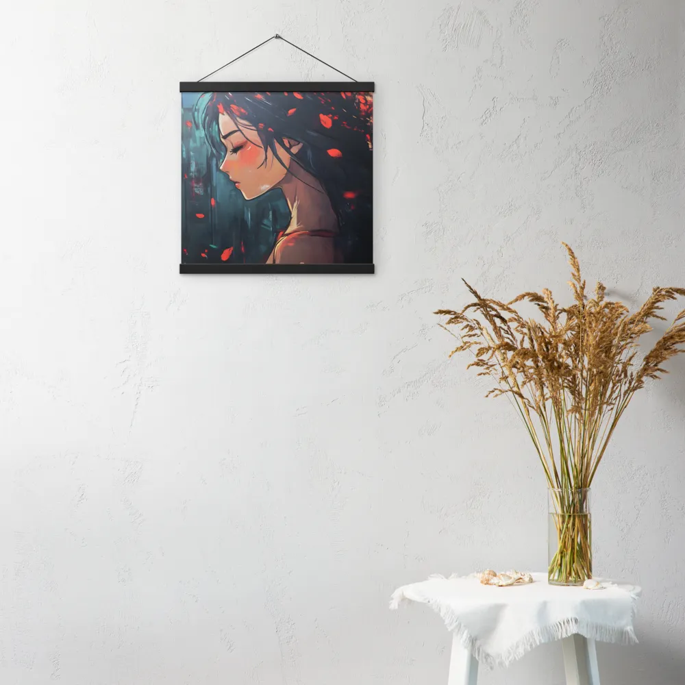 Whispers of Melancholy | Poster With Black Wood Hanger | 16″×16″