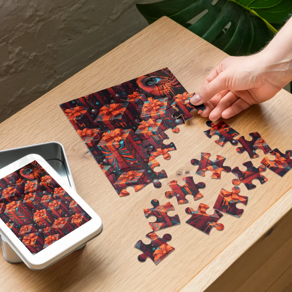 Marbled Giftscape 
 Jigsaw Puzzle in Tin Box