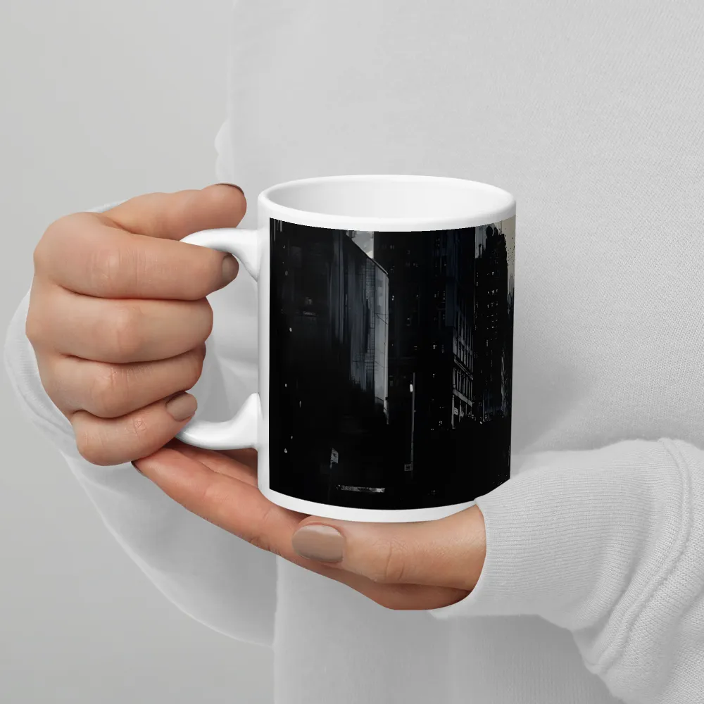 City Whispers: A Monochrome Reflection | Mug with White inside | 11 oz