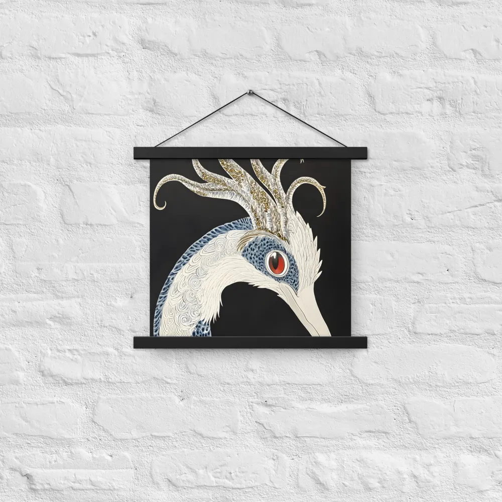 Elegance of the Majestic Peacock | Poster With Black Wood Hanger | 14″×14″