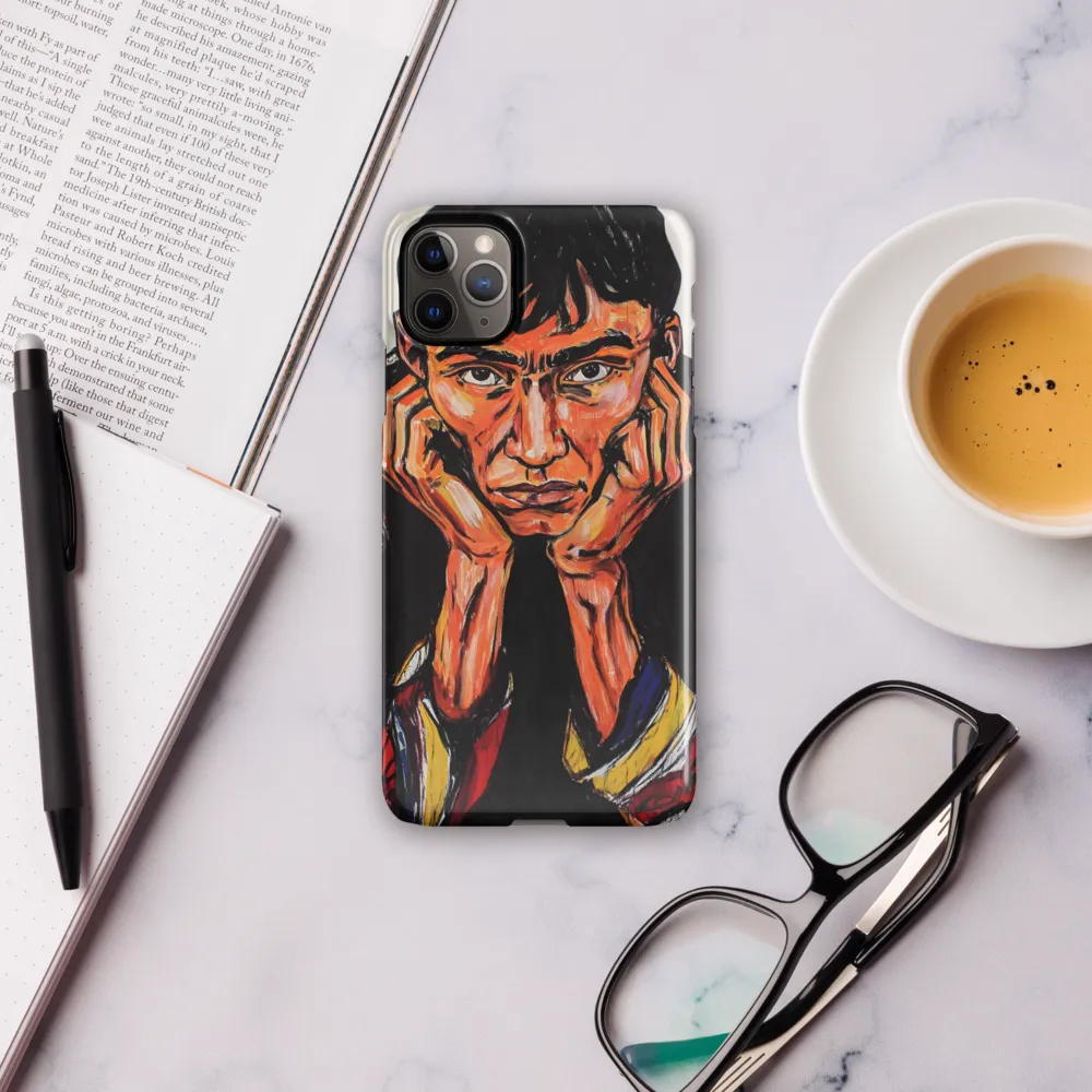 Contemplative Intensity: An Expressionist Portrait | Phone Case |  11 Pro Max | Snap Case | Glossy