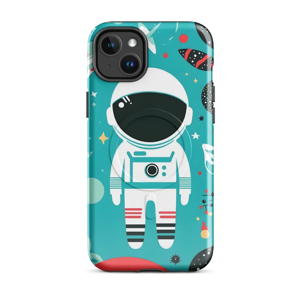 Whimsical Astronaut in Cosmic Wonderland | Phone Case |  14 Plus | MagSafe® Tough Case | Glossy