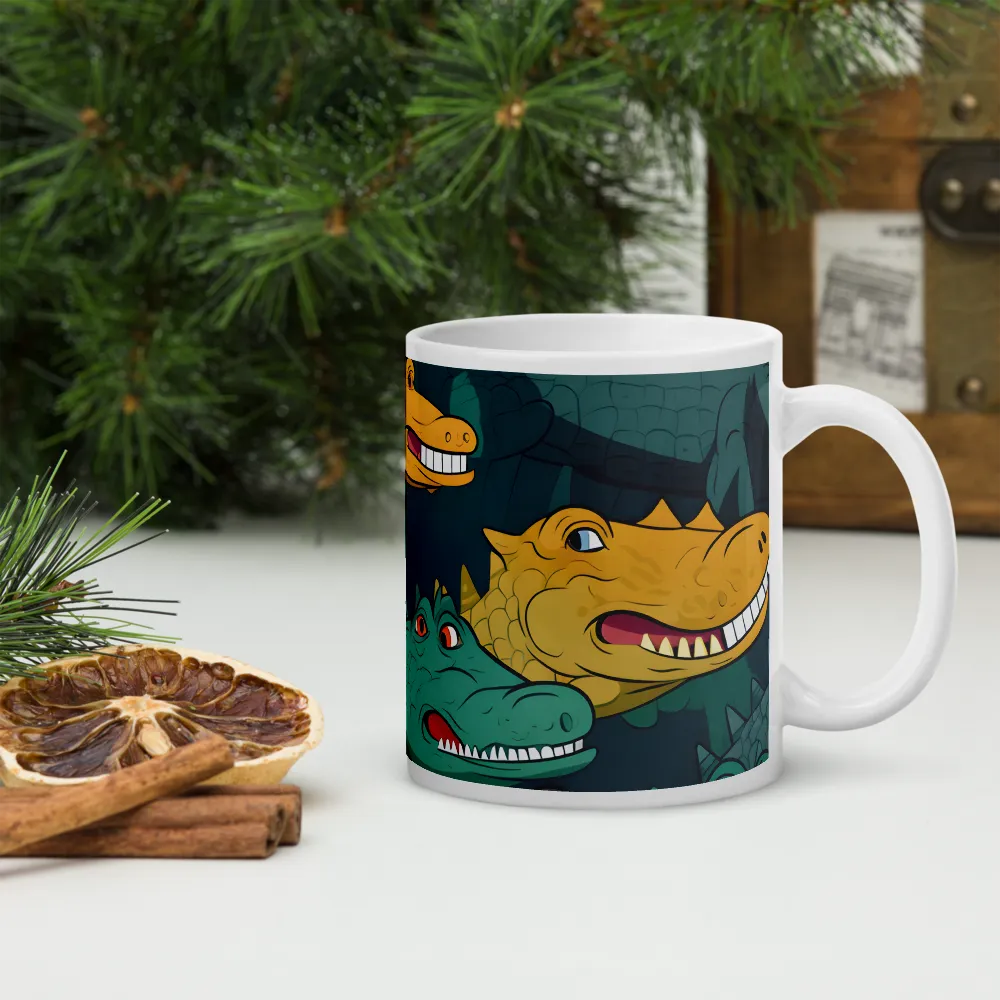 Cheerful Crocodilian Parade | Mugs | Multiple Sizes & Colors