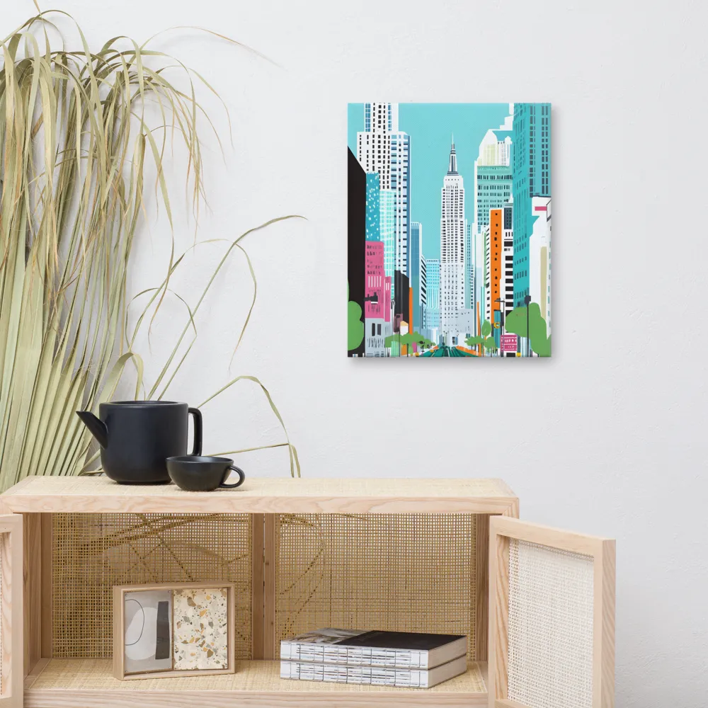 Urban Symphony: A Modern Cityscape | Canvas | 16″×20″