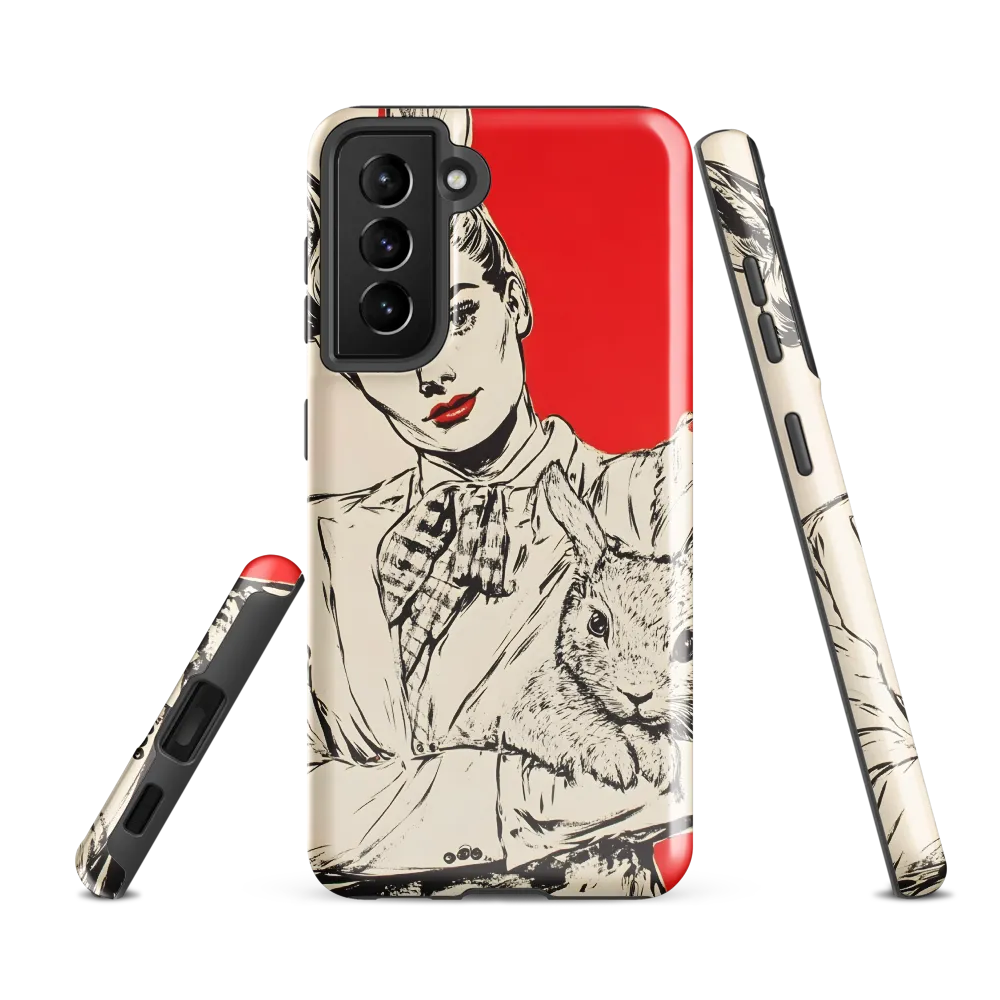 Whimsical Elegance: The Rabbit Lady | Phone Case |  S21 FE | Tough Case | Glossy