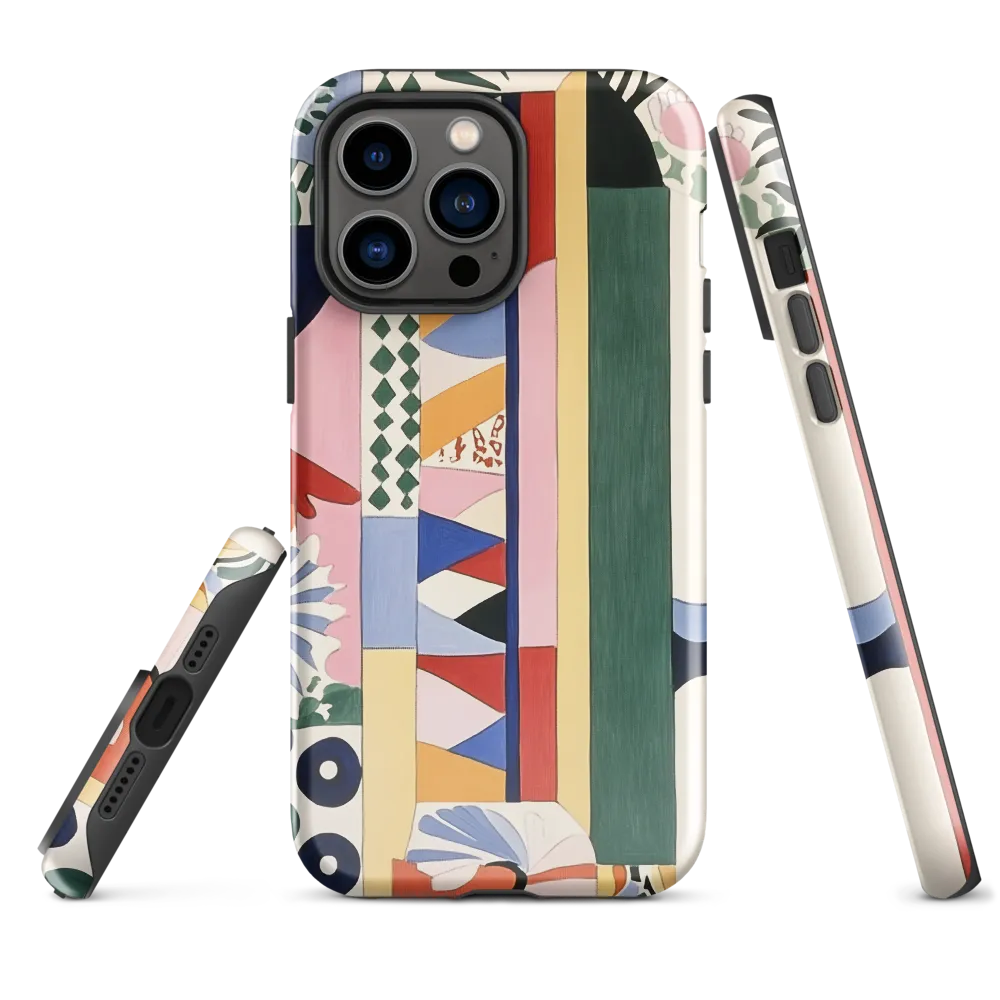 Vibrant Geometric Harmony | Phone Case |  14 Pro Max | Tough Case | Glossy