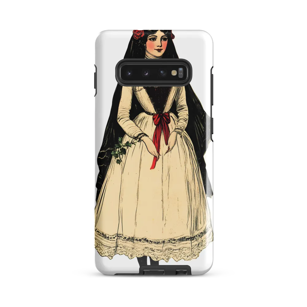 Elegance in Tradition: A Folk Portrait | Phone Case |  S10 Plus | Tough Case | Glossy