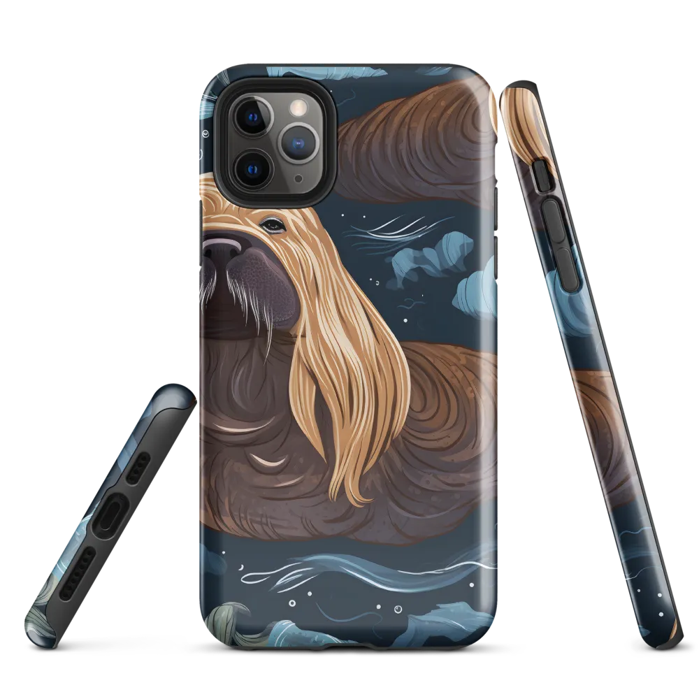 Whimsical Walruses in Deep Blue | Phone Case |  11 Pro Max | Tough Case | Glossy