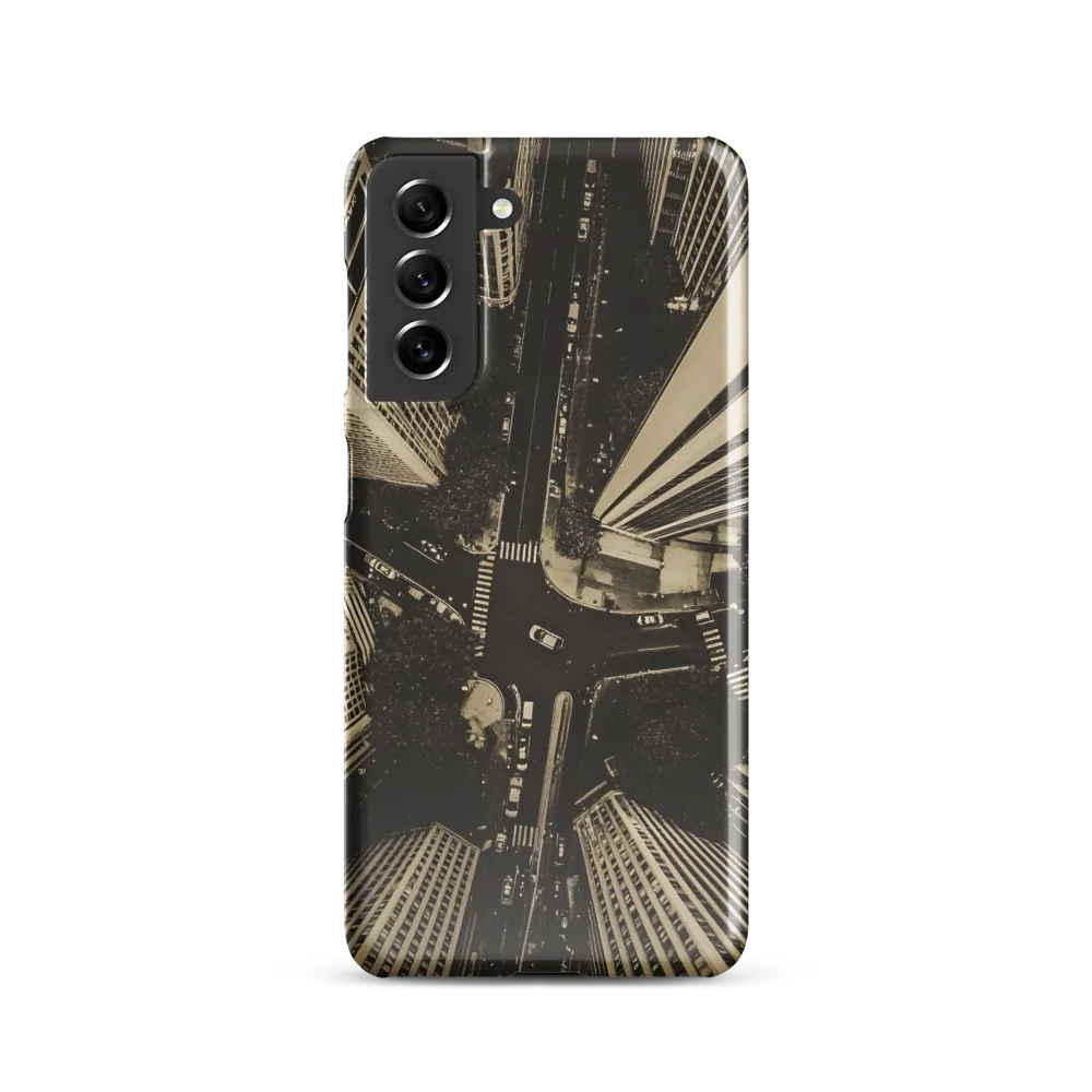 Urban Symphony: Aerial Perspective of City Life | Phone Case |  S21 | Snap Case | Glossy