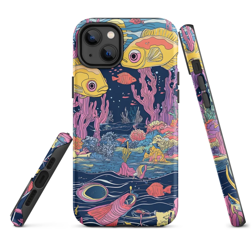 Underwater Dreamscape: A Playful Encounter | Phone Case |  14 Plus | Tough Case | Matte