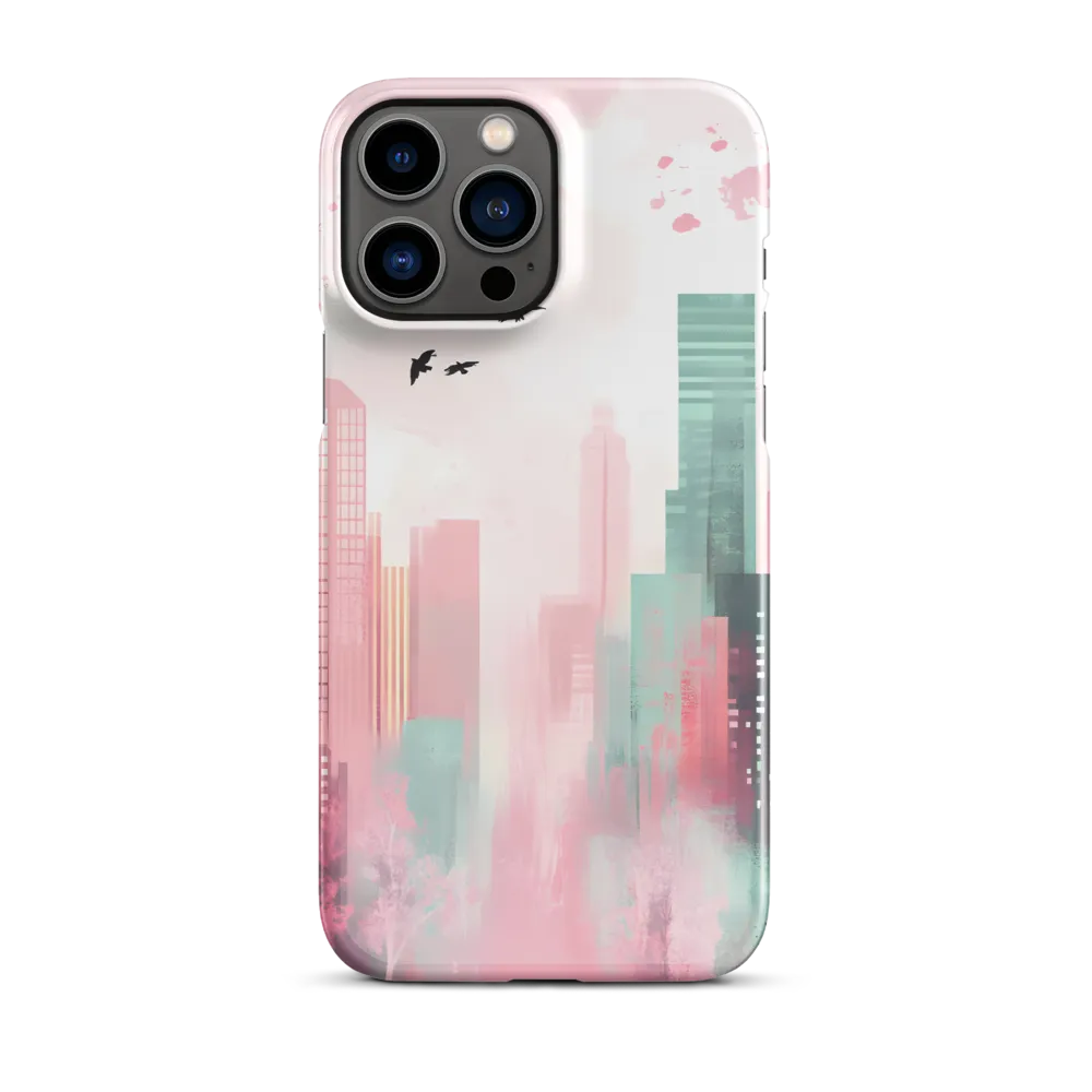 Dreamy Cityscape in Pink and Cyan