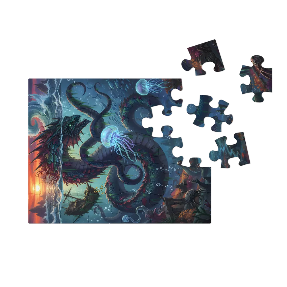Leviathan Beneath the Waves 
 Jigsaw Puzzle in Tin Box