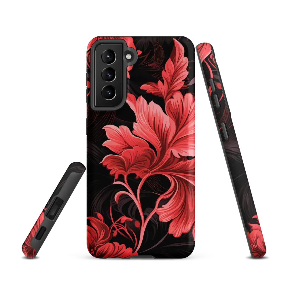 Tropical Elegance in Red | Phone Case |  S21 | Tough Case | Matte