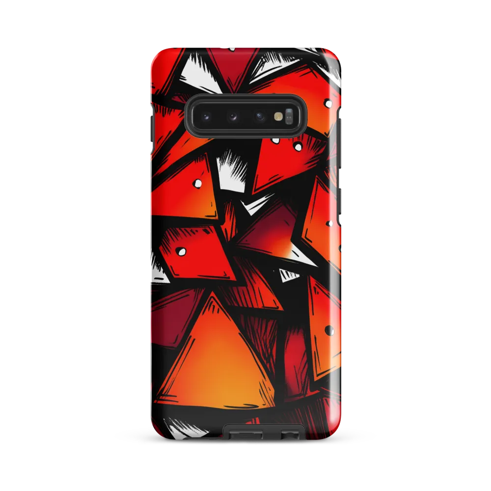 Dynamic Geometry of Red and Orange | Phone Case |  S10 Plus | Tough Case | Glossy