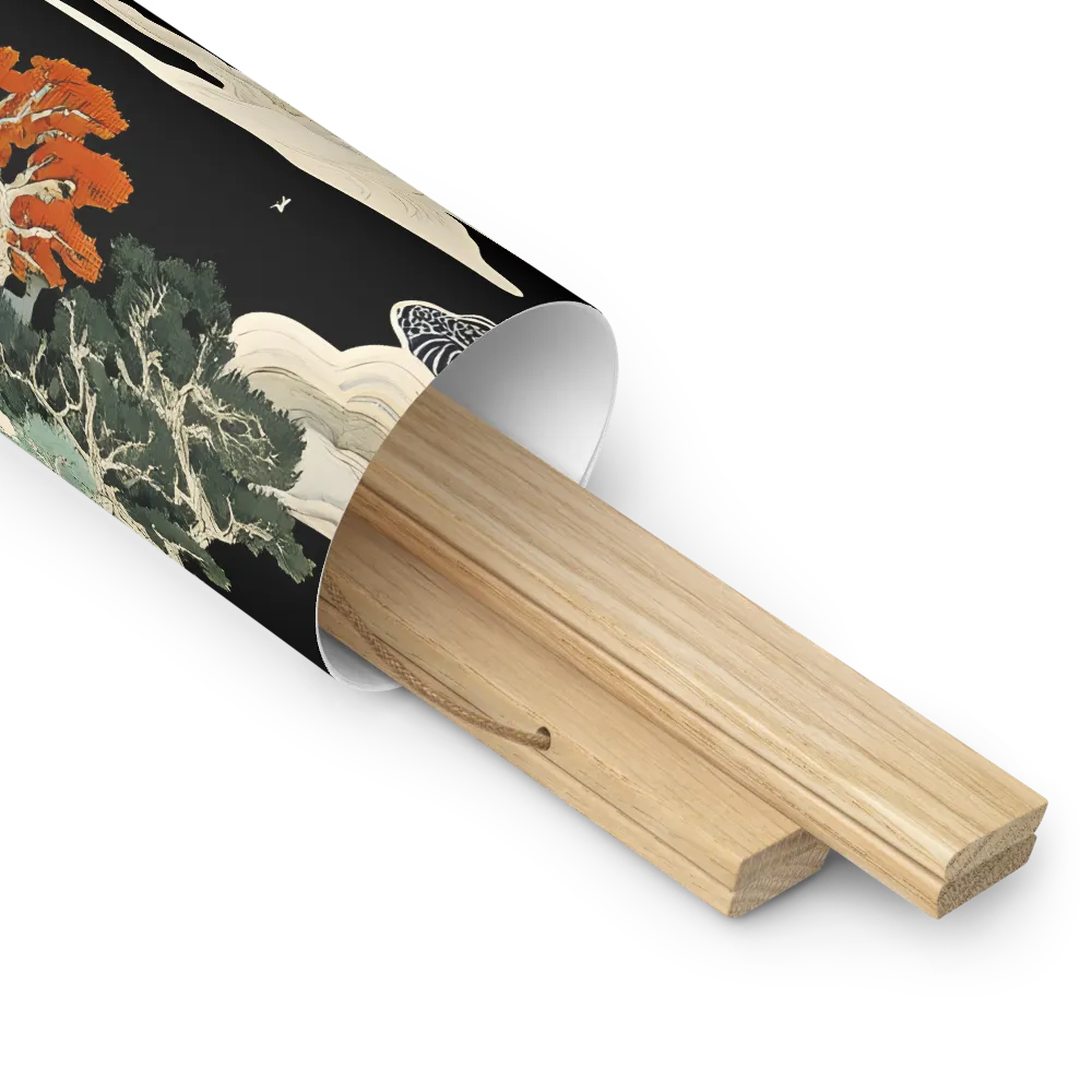 Whispers of the Pagoda | Poster With Oak Wood Hanger | 16″×16″