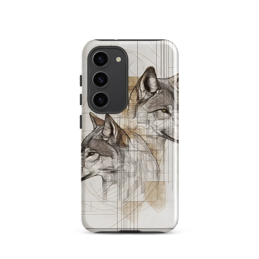 Geometric Harmony: The Essence of Wolves | Phone Case |  S23 | Tough Case | Glossy