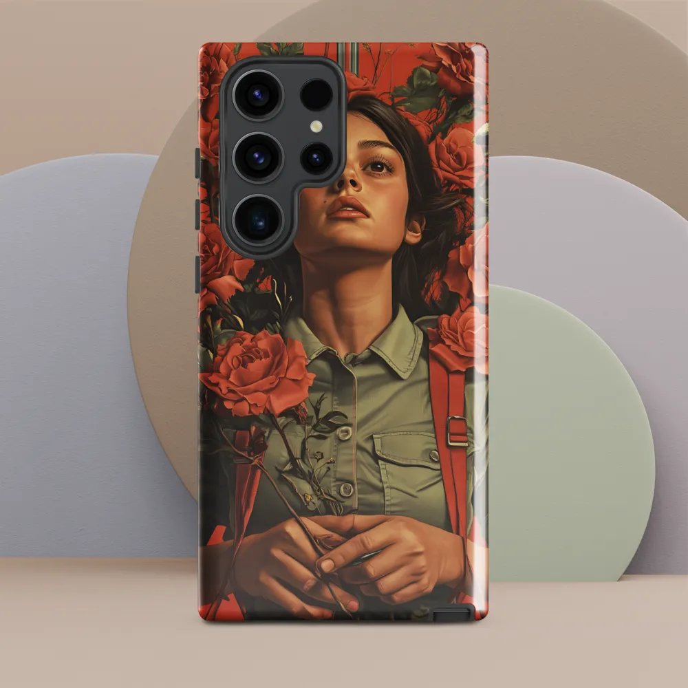Harmony and Strength: A Portrait Among Roses