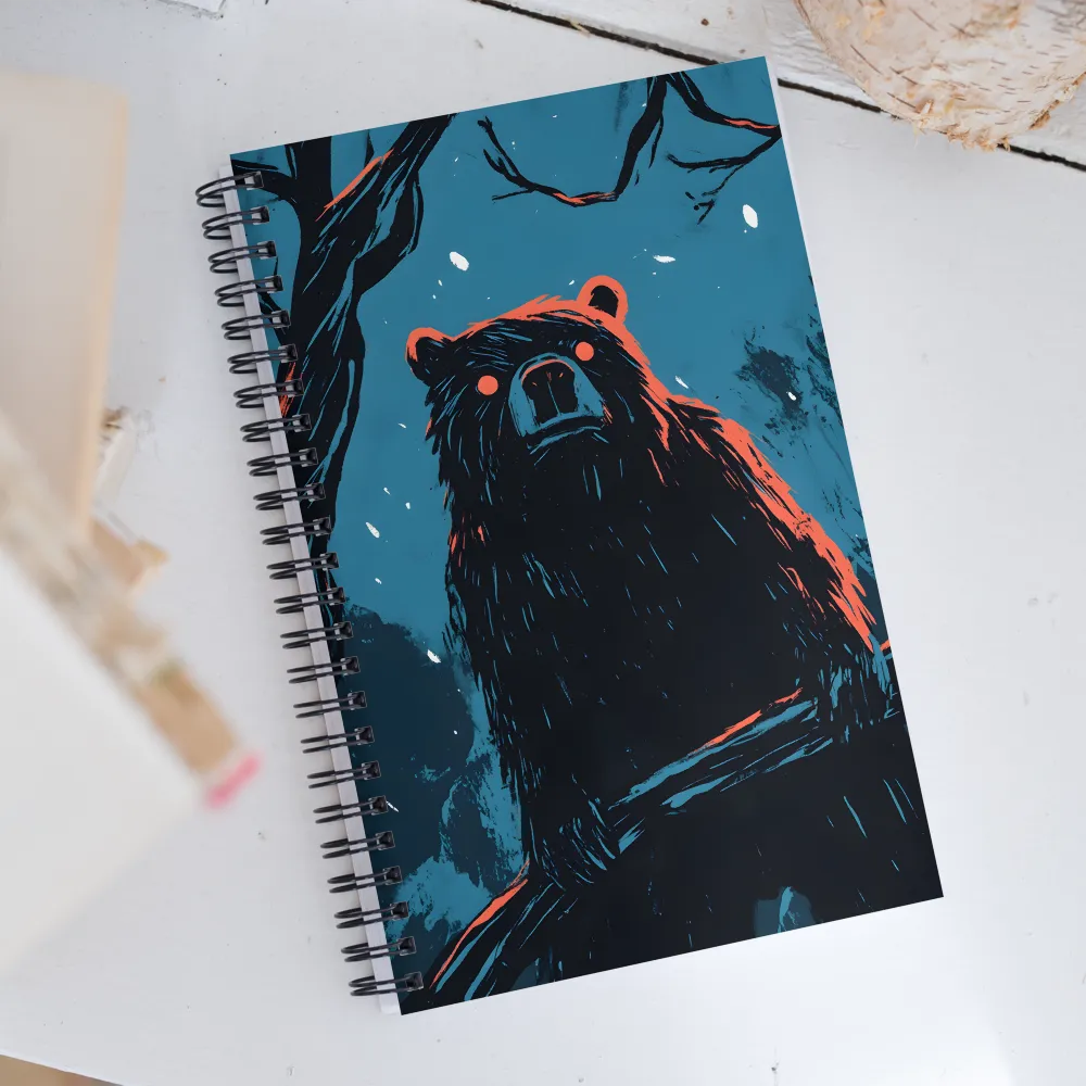 Eerie Majesty: A Bear in the Night | Spiral Notebook