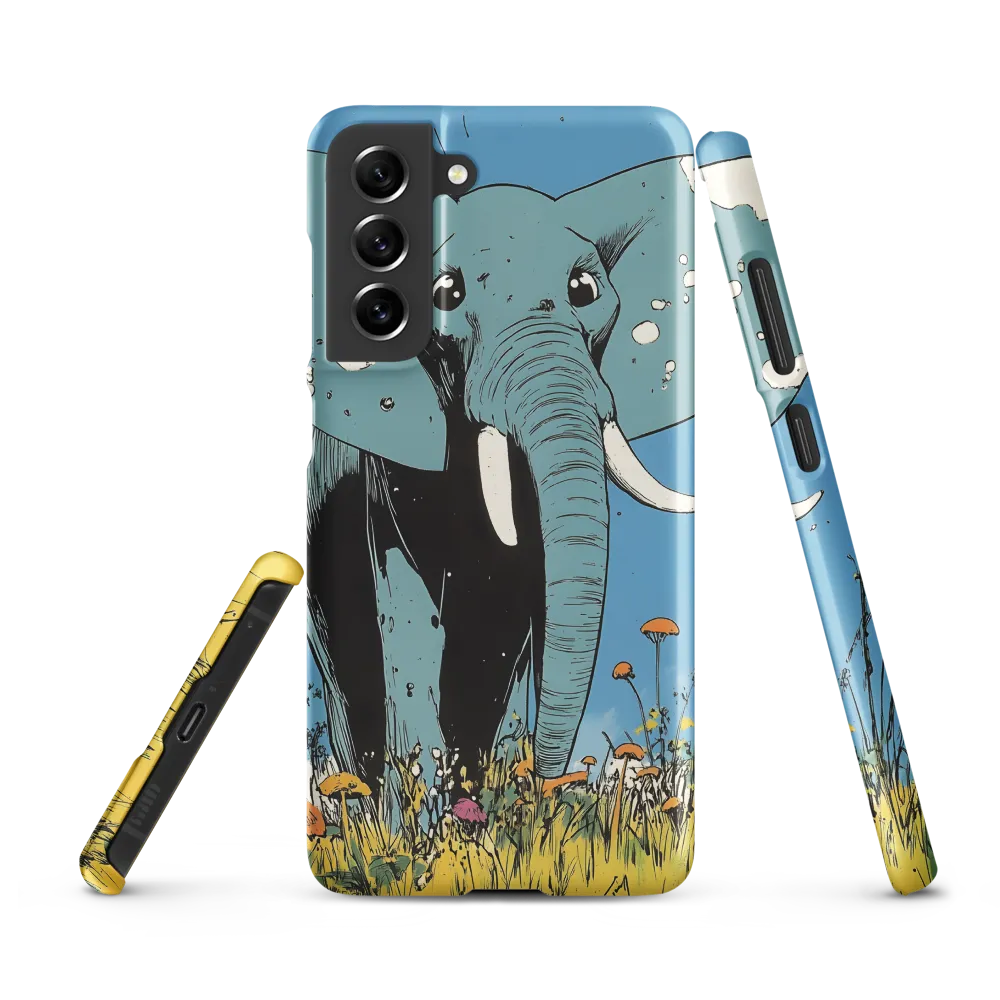 Whimsical Blue Elephant in Bloom