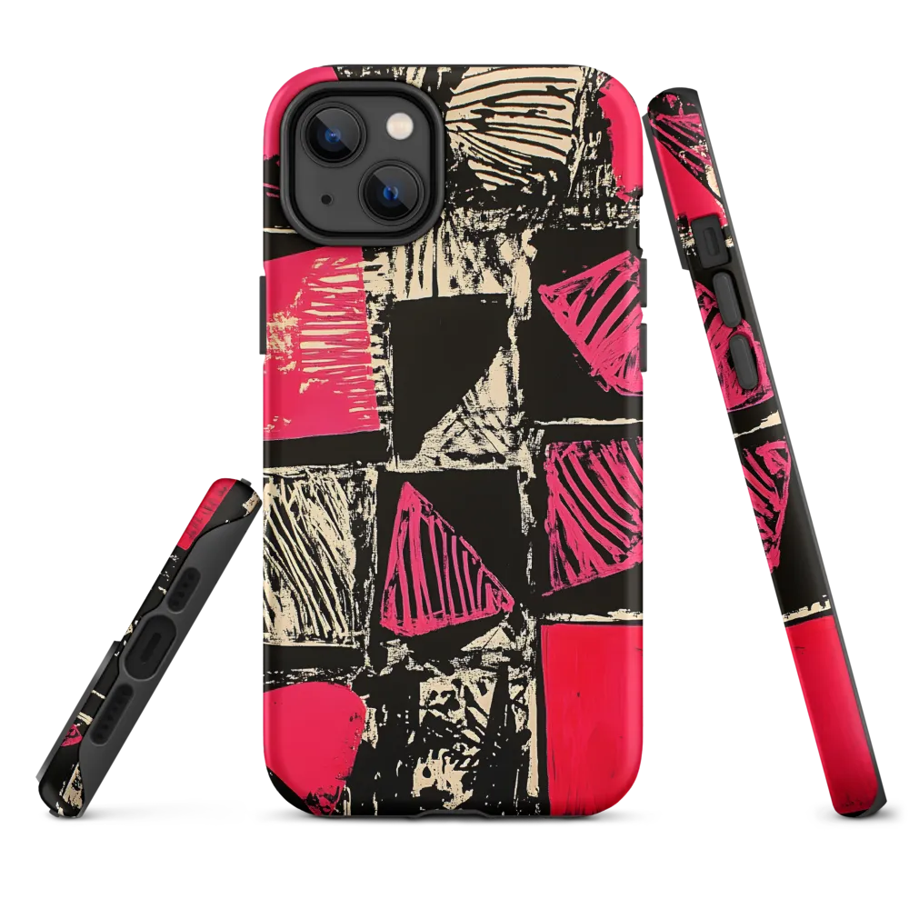 Geometric Symphony in Pink and Black