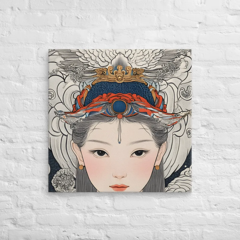 Serenity in Myth: A Traditional Portrait | Canvas | 28″×28″