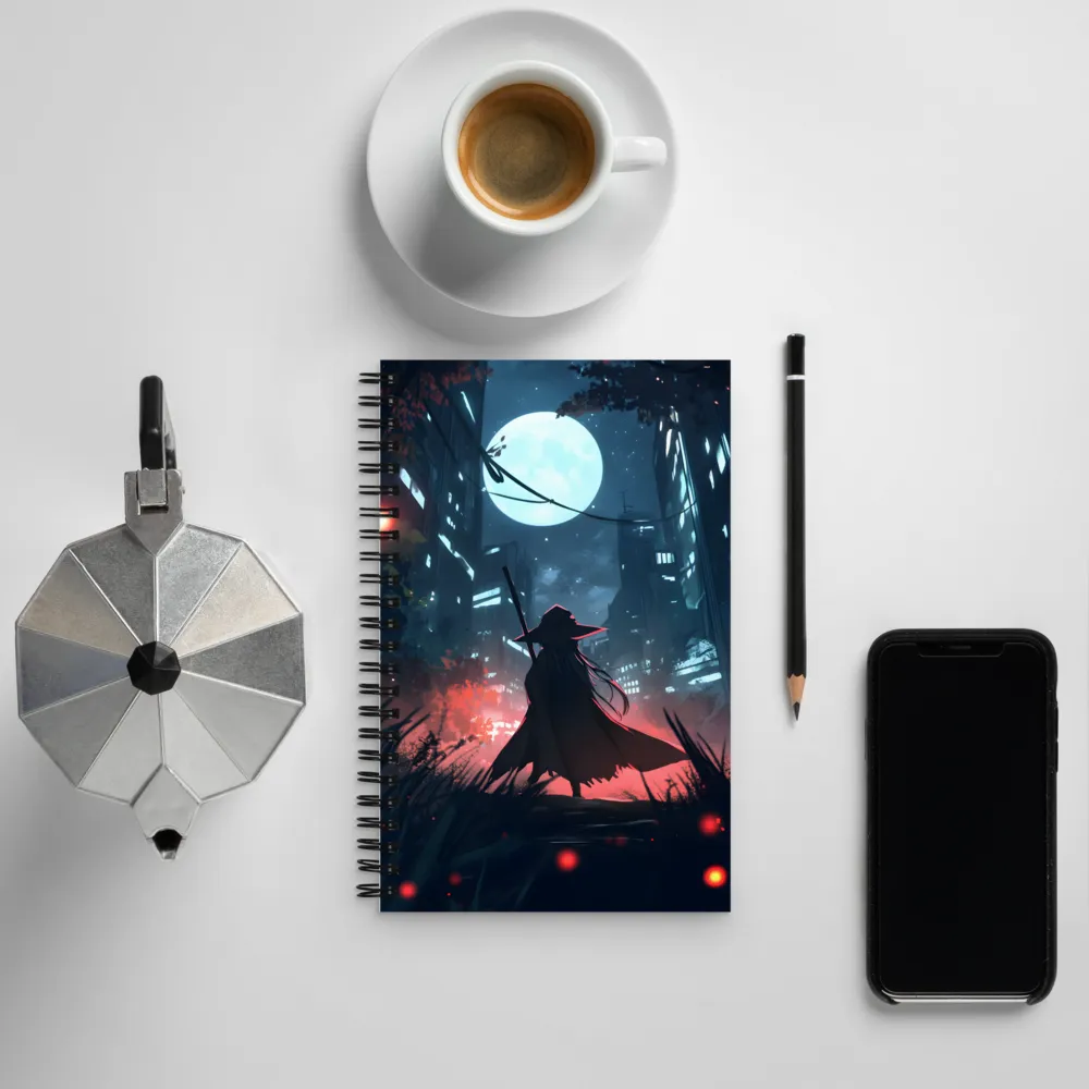 The Enigmatic Witch of the Night City | Spiral Notebook