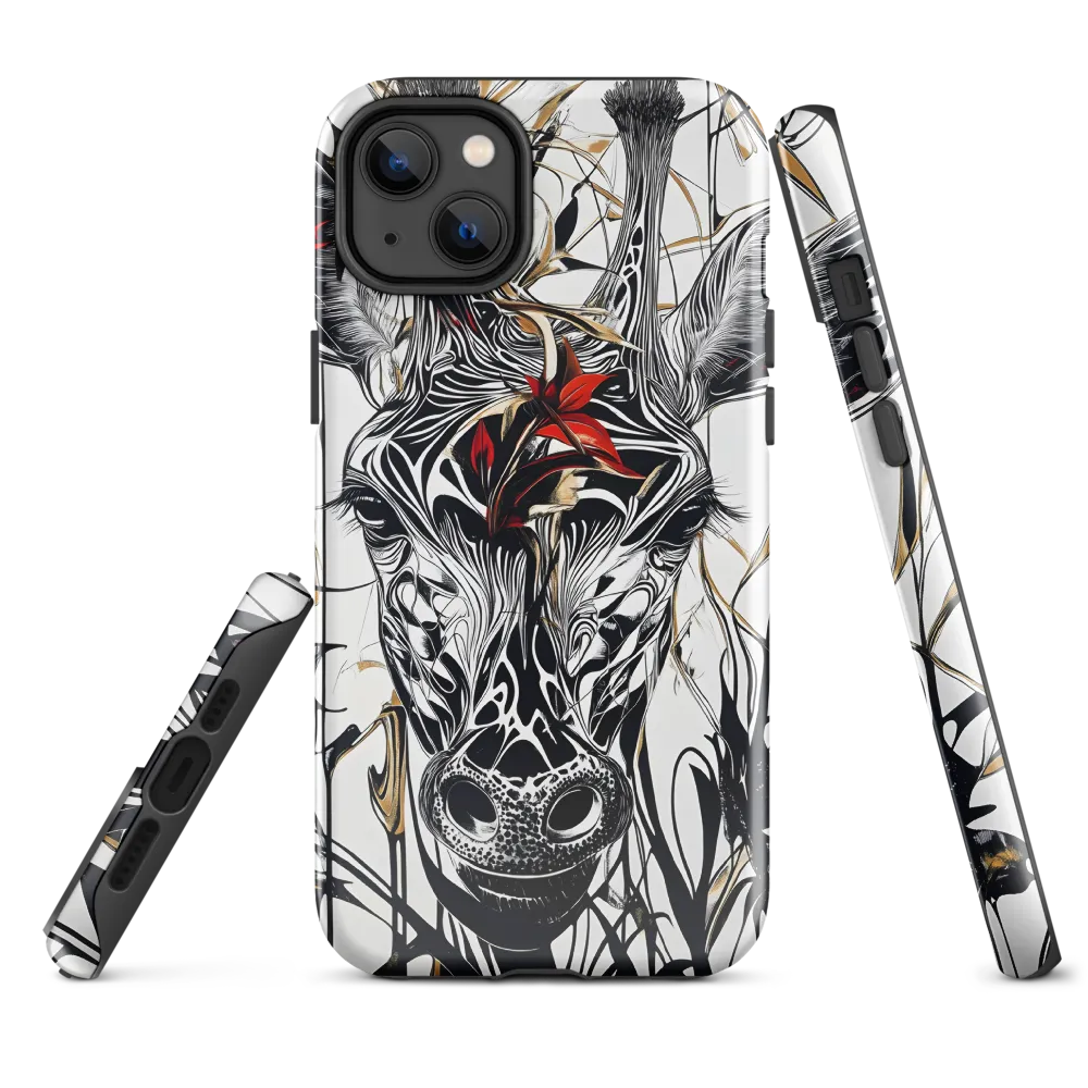 Floral Elegance: The Giraffe's Portrait
