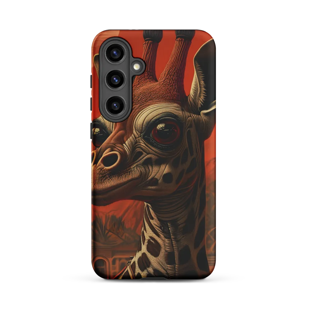 Whimsical Giraffe in an Orange Dreamscape