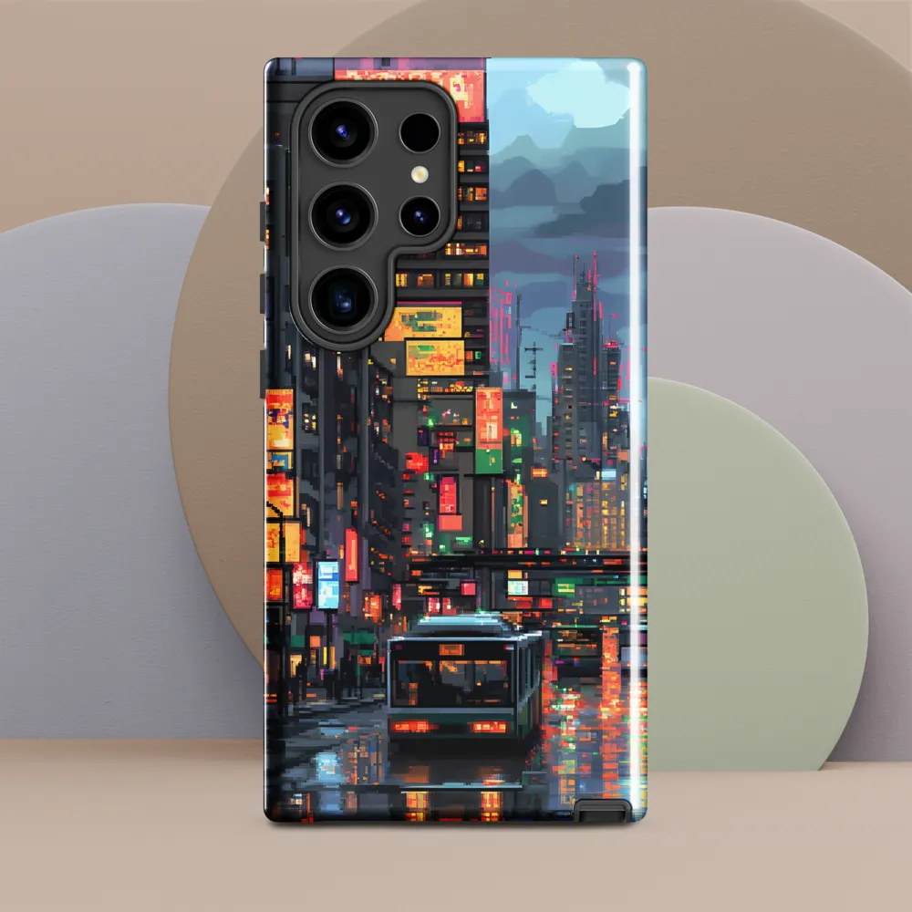 Neon Dreams: A Pixelated Urban Night