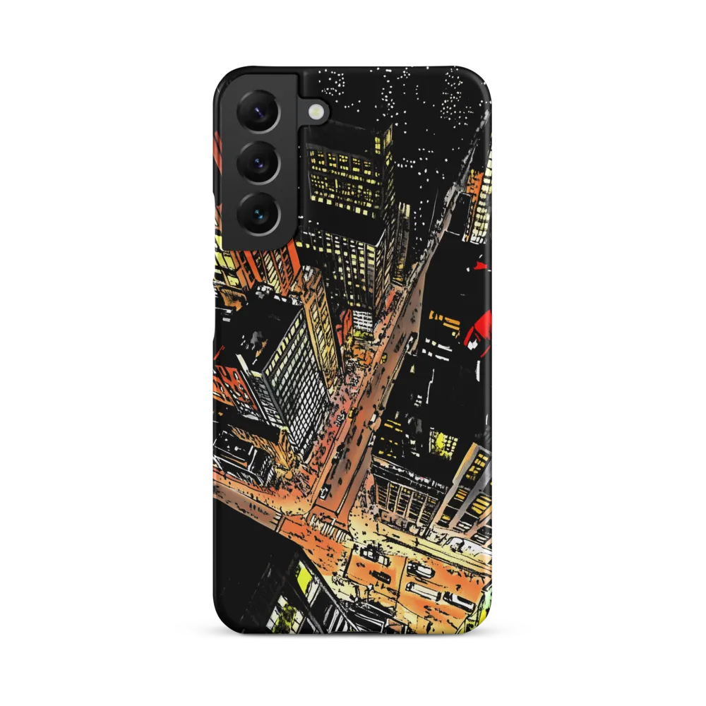 Urban Nightscape: A Bird's-eye View | Phone Case |  S22 Plus | Snap Case | Matte