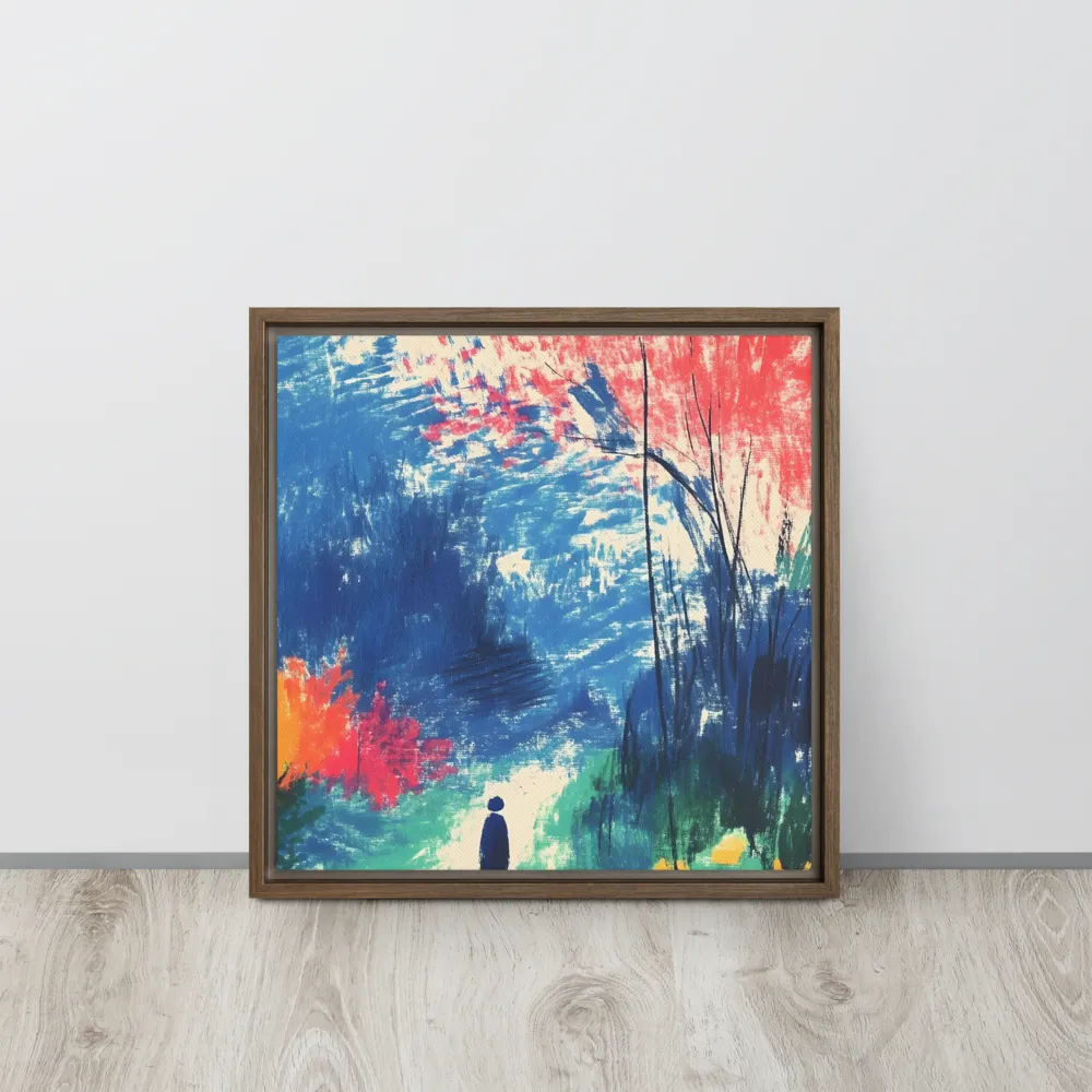 Whispers of Tranquility | Canvas with Brown Frame | 16″×16″