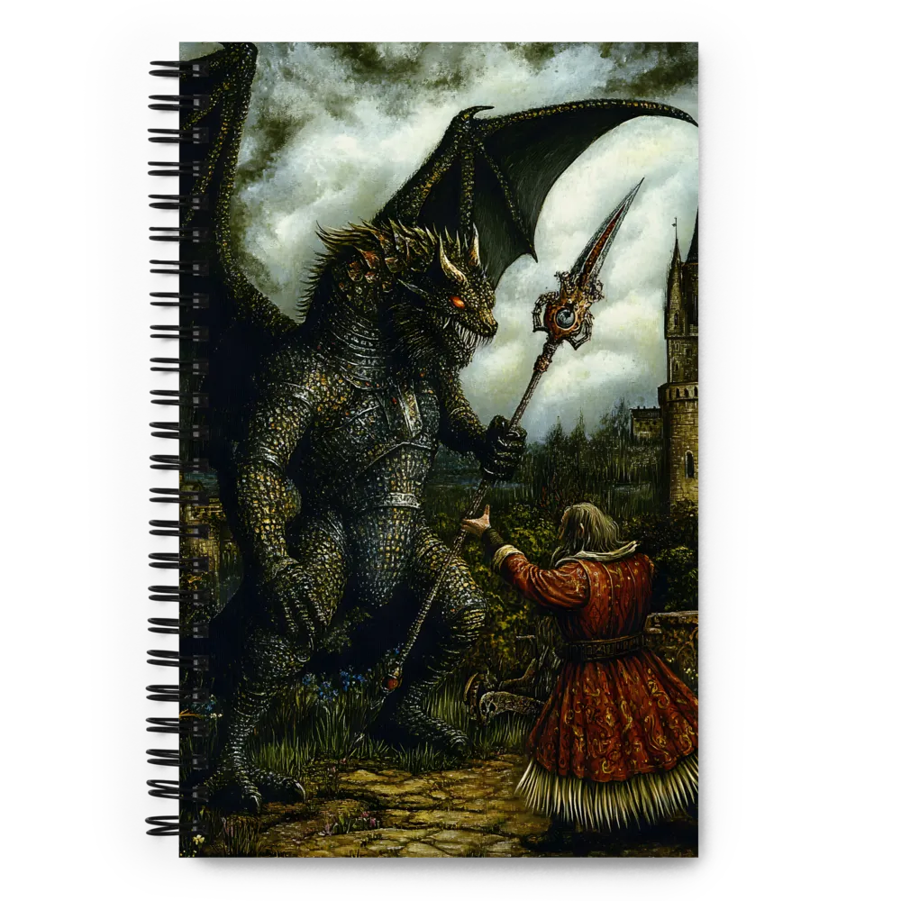 The Confrontation: Dragon vs. Wizard | Spiral Notebook