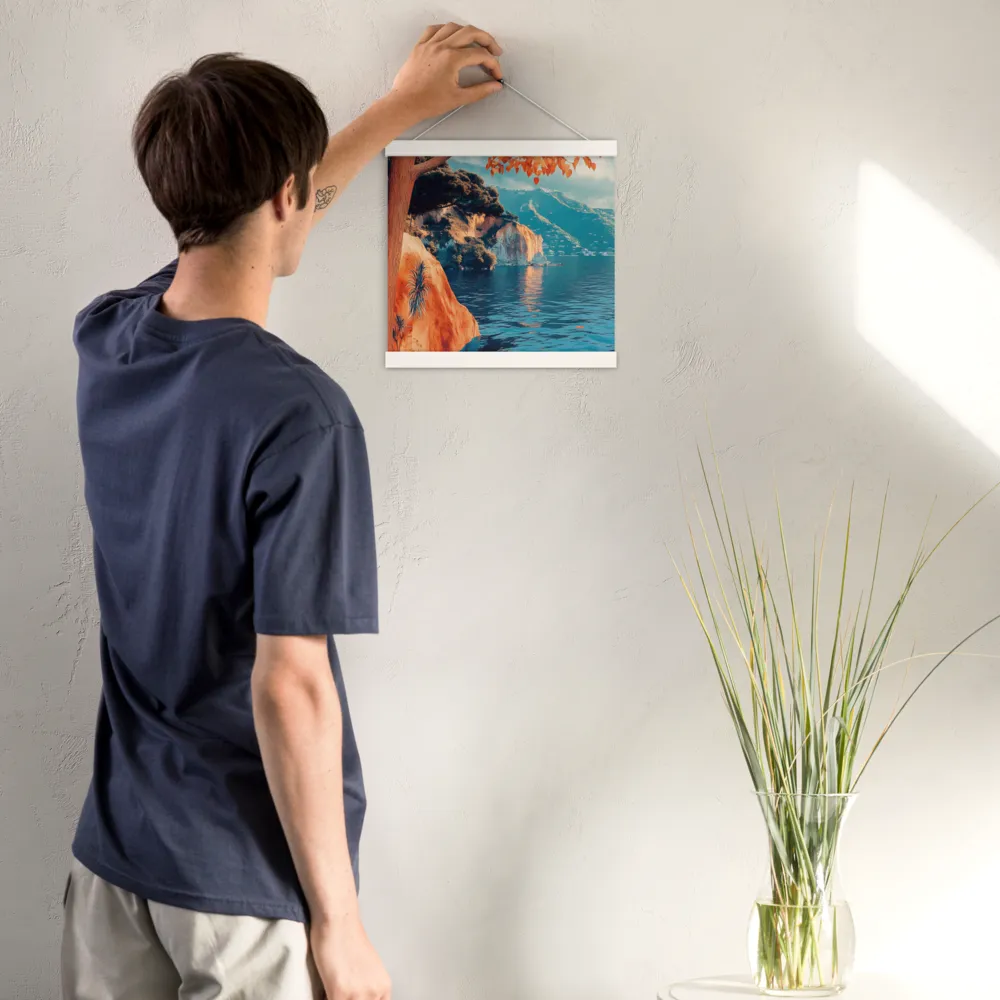 Elysian Waterscape | Poster With White Wood Hanger | 12″×12″