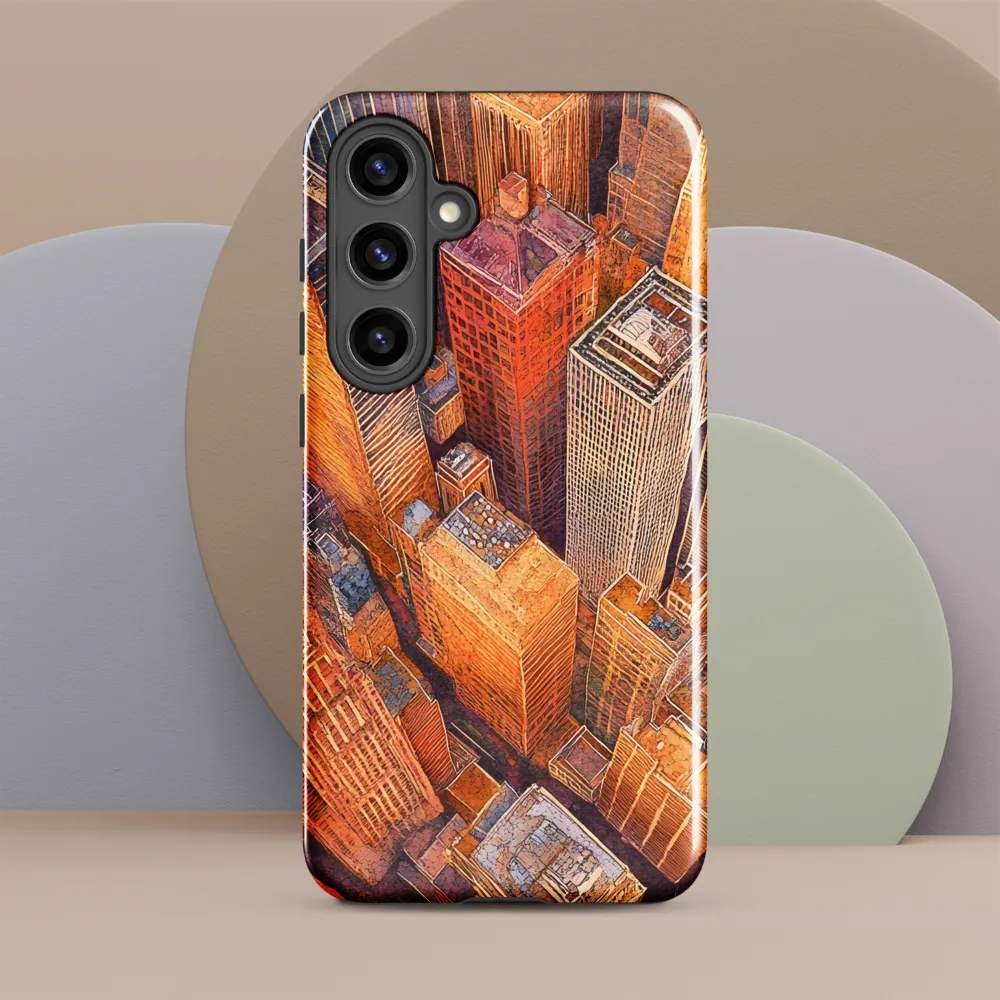 Urban Symphony in Orange and Purple