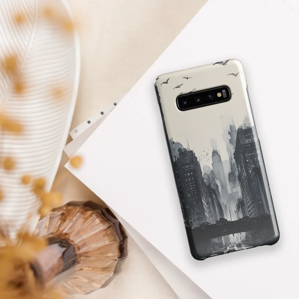 City Whispers: A Monochrome Reflection | Phone Case |  S10 Plus | Snap Case | Glossy